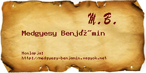 Medgyesy Benjámin névjegykártya